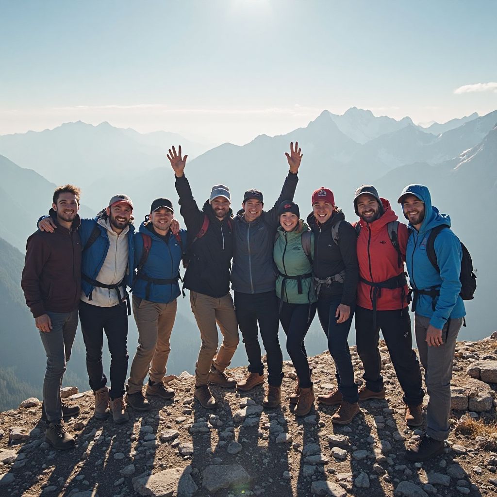 Mountain summit celebration